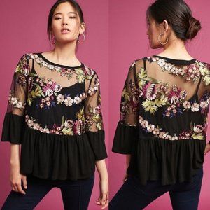 Anthropologie | NWT Ornate Embroidery Top